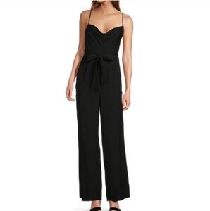 Antonio Melani NWT Drape Neck Sleeveless Tie Waist Wide Leg Jane Jumpsuit Size 0